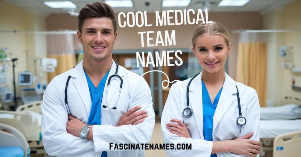 A diverse medical team brainstorming innovative ideas in a bright, collaborative workspace.