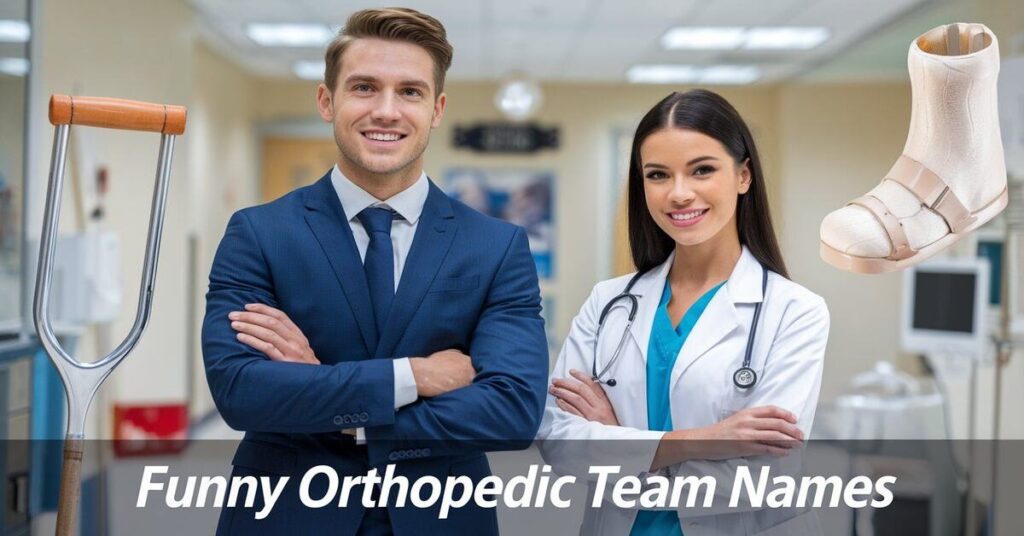 A collage of humorous orthopedic team , showcasing creativity and fun in the medical field.
