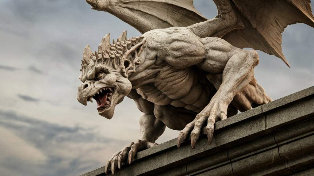 A small dragon perched on a ledge, looking curiously at its surroundings with bright, sparkling eyes.