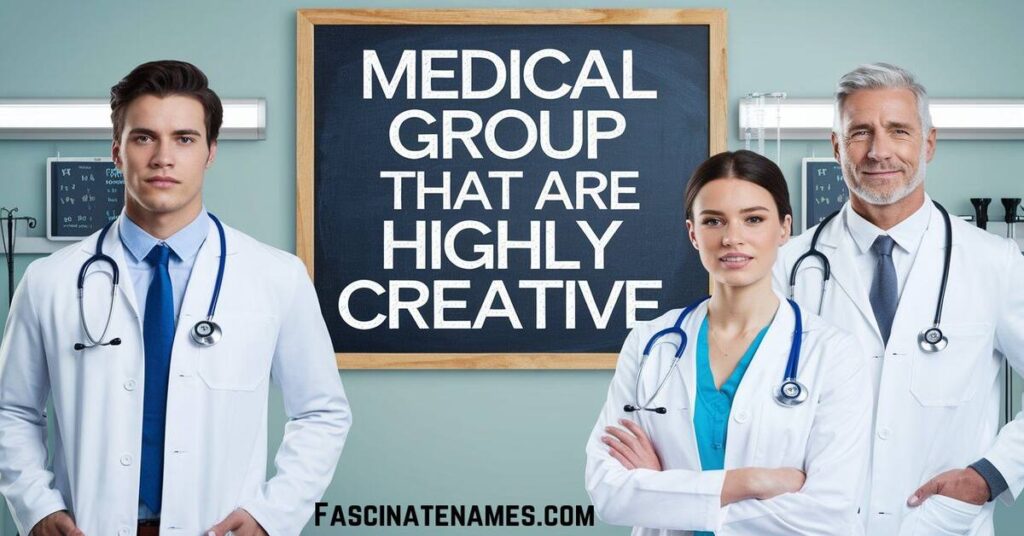 A medical team brainstorming innovative ideas in a bright, collaborative workspace.