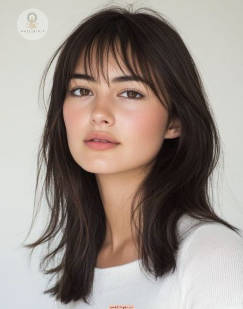 4. Heavy Layers with Wispy Bangs