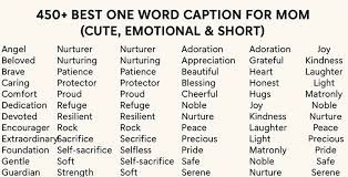 370+ Best One Word Captions for Mom on Instagram