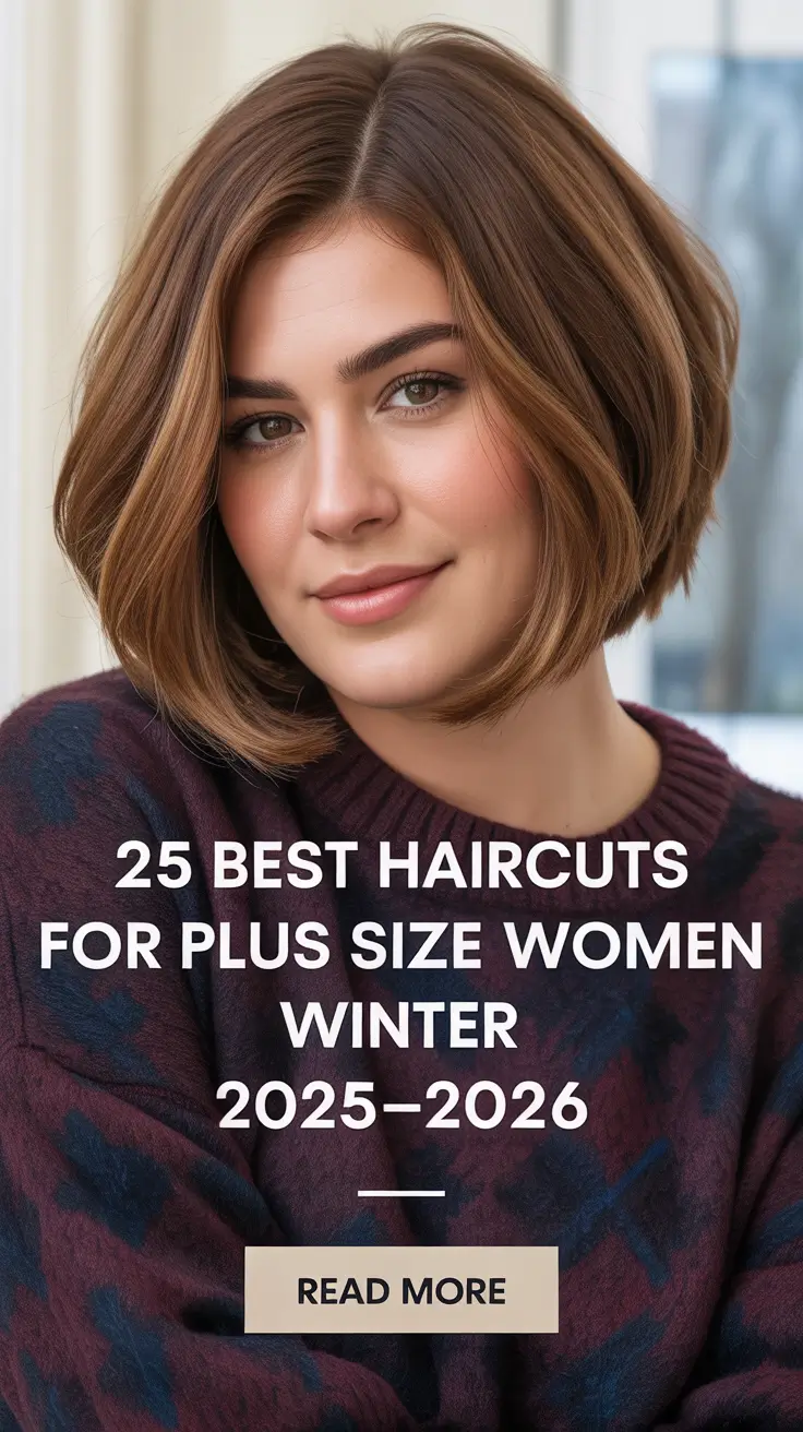 Winter haircuts for plus size women with layered style
