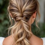 Bridesmaid hairstyles for curly hair can bring a fresh and lively vibe to any wedding celebration. From elegant updos to playful half-up styles, there are plenty of beautiful options that perfectly complement natural curls. Let’s check out some stylish and fun ideas to help your curls shine on the big day! Elegant Half-Up Curly Do A half-up curly hairstyle decorated with floral accents, suitable for bridesmaids. The half-up curly do is a classic choice for bridesmaids with curly hair. This style combines romance and elegance, making it perfect for a wedding setting. The image shows beautiful curls cascading down the back, with the top half artfully pinned up. This not only showcases those lovely curls but also keeps hair out of the face, highlighting the wearer’s features. Adding small floral accents, like in the photo, adds a charming touch. These details make the hairstyle feel special and festive, complementing the wedding theme. This hairstyle works well with a variety of dress styles, from vintage to modern, making it versatile for any bridal party. Whether you have tighter curls or looser waves, this look can be adapted to suit your unique texture. Romantic Curly Updo with Flowers Romantic curly updo hairstyle with flowers This romantic curly updo is perfect for bridesmaids with curly hair. The soft waves create an effortlessly chic look that enhances natural curls. The hairstyle is elegant yet relaxed, making it ideal for a wedding setting. What makes this style extra special is the addition of delicate flowers. These small blossoms add a touch of nature and charm, perfectly complementing the curls. They can be chosen to match the wedding theme or the bridesmaid’s dress, making each style unique. Whether it’s for an outdoor ceremony or a grand indoor celebration, this hairstyle fits the bill. The updo keeps the hair off the face, allowing for easy wear throughout the day while still looking stunning in photographs. Messy Bun with Curly Tendrils A woman with curly hair styled in a messy bun with loose tendrils, showcasing a soft and romantic look. The messy bun is a go-to hairstyle for bridesmaids with curly hair. It’s stylish and allows for a relaxed yet chic vibe. The beauty of this look lies in its effortless charm. Curl tendrils gracefully frame the face, adding softness to the overall appearance. This touch gives a fresh and romantic feel that pairs well with any wedding theme. Styling this look is quite easy. Start by gathering the hair into a loose bun, leaving some curls out to create those lovely tendrils. Use hair products that enhance curls, ensuring they stay bouncy and defined throughout the day. This hairstyle is perfect for those who want a blend of elegance and comfort. Plus, it works beautifully with various dress styles, making it a versatile choice for bridesmaid hair. Loose Curly Ponytail with a Twist Loose curly ponytail with a twist hairstyle for bridesmaids A loose curly ponytail with a twist is a fantastic choice for bridesmaids with curly hair. This style combines elegance and fun, making it perfect for a wedding. The soft curls cascade gently, creating a romantic vibe. The twist in the ponytail adds a unique touch. It pulls the hair back while keeping it relaxed. This balance is great for bridesmaids who want to look polished without being too formal. The hair is secured at the nape of the neck, allowing curls to flow freely. This hairstyle can be accessorized easily. Adding flowers or hairpins can enhance the look for a wedding. It’s versatile enough to suit various dress styles, whether it’s a flowy gown or something more fitted. To achieve this look, start with well-defined curls. Gather the hair into a ponytail and twist a section around the base. Secure it with a hair tie and bobby pins. Let the curls frame the face for a soft and inviting appearance. Chic Braided Crown for Curly Hair A woman with curly hair styled in a chic braided crown, showcasing elegant and styled curls. The chic braided crown is a stunning choice for bridesmaids with curly hair. This hairstyle not only looks gorgeous but also highlights the natural beauty of curls. The style features a braid that wraps around the crown of the head, creating an elegant halo effect. This adds a touch of sophistication to any wedding theme, whether it’s rustic, romantic, or modern. For this look, ensure your curls are well-defined and bouncy. You can enhance the texture with some curl cream or mousse before styling. A few loose curls cascading down can soften the look and frame the face beautifully. Accessorizing with delicate hairpins or floral accents can elevate this hairstyle even further. It’s a great way to tie in the wedding colors and add a personal touch. Curly Hair with Twisted Side Braid Side view of a woman with curly hair styled in a twisted side braid, wearing a white dress. Curly hair can look stunning when styled in a twisted side braid. This hairstyle combines elegance with a playful touch, making it perfect for bridesmaids. The soft curls frame the face beautifully, adding a romantic vibe to the overall look. In the image, you see a beautiful side braid that starts at the front and cascades down the side. This style keeps hair off the face, showcasing lovely features while allowing those gorgeous curls to shine. It’s a great option for curly hair, as the twists help to control volume while still embracing the natural texture. The braid also adds a unique flair. It gives a modern twist to classic styles and is easy to achieve. Whether your curls are tight or loose, this hairstyle is adaptable and can be customized to fit different preferences. Pair it with a lovely dress, and you’re ready for the big day! Vintage-Inspired Curly Bob A woman with a vintage-inspired curly bob hairstyle, wearing a floral-embroidered dress. The vintage-inspired curly bob is a stylish choice for bridesmaids with curly hair. This hairstyle captures a timeless elegance, perfect for any wedding theme. The soft, bouncy curls frame the face beautifully, enhancing natural features. In the image, the model showcases a lovely curly bob, styled to perfection. The curls add volume and texture, while the delicate hair accessory gives it a romantic touch. This look is versatile and can easily be paired with different dress styles. If you’re thinking of this hairstyle, consider using some lightweight mousse to define those curls. A good hairspray will help keep everything in place throughout the day. This vintage look not only makes a statement but also allows you to feel comfortable and chic. Side-Swept Curls with Sparkling Clips A close-up of a side-swept hairstyle featuring curly hair adorned with sparkling floral clips. When it comes to bridesmaid hairstyles for curly hair, side-swept curls with sparkling clips shine bright. This style combines elegance with a touch of glamour. The soft curls cascade gracefully over one shoulder, creating a romantic look that fits perfectly for any wedding. The sparkling clips add a lovely accent. They not only secure the hair in place but also catch the light beautifully. Whether they are floral or gem-studded, these clips bring a whimsical twist to a classic style. They can tie in with the wedding colors or the bridesmaid dresses, making each look unique. This hairstyle works well for various hair types and lengths. It’s versatile enough for casual summer weddings or formal winter ceremonies. Plus, side-swept curls frame the face beautifully, enhancing the features while keeping everything chic. For those styling at home, start by curling the hair in sections. Once done, gently tousle the curls for volume. Sweep the curls to one side and secure them with your favorite clips. Finish with a light hairspray to hold everything in place. With this gorgeous style, bridesmaids will feel radiant and ready to celebrate! Sleek Low Bun with Curly Accents A sleek low bun hairstyle with curly accents on a woman's hair The sleek low bun with curly accents is a stunning choice for bridesmaids with curly hair. This hairstyle combines elegance and fun, making it perfect for any wedding setting. The bun is smooth and polished, while the curls add a touch of playfulness. This look works well with various hair types. For those with natural curls, it emphasizes their texture and gives a soft, romantic feel. If you have straight hair, you can create curls with a curling iron for that added detail. Accessorizing this style is simple. Consider adding decorative pins or flowers to enhance the look. The combination of sleekness and curls beautifully frames the face, making it a flattering option for everyone. Classic Curly Updo with Veil A classic curly updo hairstyle with a veil and decorative hair accessory, suitable for bridesmaids. The classic curly updo is a timeless choice for bridesmaids with curly hair. This style combines elegance and charm, making it perfect for a wedding. The curls are artfully pinned up, creating a soft, romantic look. In the image, the hairstyle showcases beautifully arranged curls, with a delicate veil peeking through. This adds a touch of whimsy while maintaining a sophisticated vibe. The intricate hair accessory, featuring small blossoms, enhances the overall appearance, making it ideal for special occasions. This updo not only looks stunning, but it’s also practical. It keeps the hair off the face, allowing for the focus to remain on the bride and the event. Plus, this style works well with various dress styles, ensuring all bridesmaids feel confident and stylish. Soft Curly Layers with Headband Bridesmaid hairstyle featuring soft curly layers and a floral headband This hairstyle is perfect for bridesmaids with curly hair looking for a soft and romantic look. The soft curly layers frame the face beautifully, adding elegance without overwhelming the overall style. The headband adorned with delicate flowers enhances the feminine touch, making it a lovely choice for a wedding. It keeps the hair in place while adding a touch of sparkle. This look balances simplicity and charm, showcasing natural curls in a flattering way. For maintenance, a light mousse or curl cream can help define curls without making them crunchy. This ensures the hairstyle lasts through the ceremony and reception. Pair this with a flowy dress, and you have a stunning bridesmaid look! Faux Hawk with Curls for a Bold Look A woman with a faux hawk hairstyle featuring curls, showcasing a bold and edgy look. The faux hawk is a stunning option for curly-haired bridesmaids looking to make a statement. This hairstyle combines fierce and feminine elements, creating a unique style that stands out. In the image, the bold cut features tightly defined curls on top, adding volume and texture. The sides are shaved closely, which enhances the dramatic effect of the curls. This contrast not only highlights the curls but also adds an edgy vibe to the overall look. Accessorizing is key for this style. The model pairs her faux hawk with elegant earrings, balancing the boldness of her hairstyle with a touch of sophistication. This makes it perfect for a wedding setting. Whether you’re walking down the aisle or celebrating at the reception, this hairstyle captures attention and showcases confidence. Embrace your curls and let this faux hawk shine on your special day! Twisted Curly Chignon for Formal Elegance A twisted curly chignon hairstyle, showcasing elegance and sophistication for formal occasions. The twisted curly chignon is a stunning choice for bridesmaids with curly hair. This hairstyle combines sophistication with a touch of playfulness, making it perfect for formal occasions. The soft curls elegantly twist into a bun, creating a beautiful silhouette that frames the neck and shoulders. This look is not only stylish but also practical. It keeps the hair secure and off the face, which is great for a long day of celebrations. The curls add texture and volume, ensuring that the hairstyle looks gorgeous from every angle. To achieve this style, start by curling the hair for added bounce, then twist sections back and secure them into a chignon at the nape of the neck. Accessorizing is also a fun option. Small hairpins or delicate clips can be added to enhance the look. Whether your wedding has a classic vibe or a more modern feel, this twisted curly chignon will complement any bridal aesthetic beautifully. Playful Curly Half-Ponytail A hairstyle featuring a playful curly half-ponytail, with soft curls cascading down and the top half pulled back. The playful curly half-ponytail is a fantastic choice for bridesmaids with curly hair. This style combines elegance and fun, making it perfect for a wedding. The hairstyle features soft curls cascading down while the top half is pulled back, creating a lovely frame around the face. This look works well with both casual and formal dresses. It showcases natural curls beautifully, allowing the hair’s texture to shine. Adding some subtle twists or braids to the half-ponytail can enhance the overall charm, giving it a unique twist without being overly complicated. Accessorizing is also easy with this style. A few flowers or hairpins can add a touch of personal flair, complementing the wedding’s theme. Plus, it’s practical; the hair is out of the way while still looking stylish. Textured Curls with Decorative Pins A woman with textured curls styled elegantly with decorative pins, showcasing a beautiful bridal look. Curly hair can be a stunning choice for bridesmaids, especially when styled with decorative pins. This hairstyle elevates those beautiful, textured curls, making them look even more special for a wedding day. The image showcases a gorgeous example of how curls can be styled. The soft, bouncy curls frame the face beautifully, adding a touch of glamour. Decorative pins, adorned with pearls and floral accents, bring an elegant flair to the look. These little details can transform a simple hairstyle into something truly memorable.